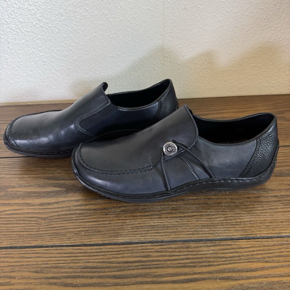 Rieker‎ Antistress 9501345 Black Leather Slip On Loafers Women’s Size 38 US 7